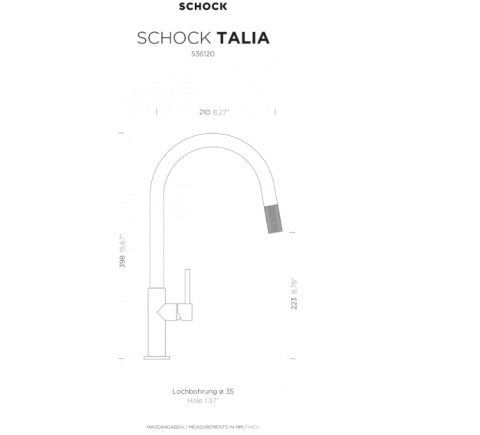 Bateria kuchenna SCHOCK TALIA 536120 WGO White Gold wyciągana 360°
