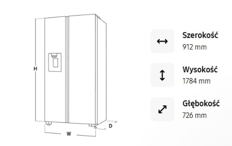 Lodówka Side by Side Samsung RS70F64KEFEO 640L NoFrost All Around Cooling