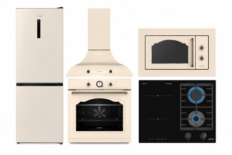 Piękny Zestaw Retro do zabudowy Gorenje Kremowy 5 elementów lll