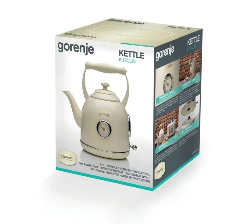 Czajnik elektryczny Gorenje 1,7l 2000W Strix 30cm K17CLIN