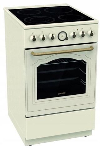 Kuchnia GORENJE elektryczna GECS5B70CLI RETRO 50cm Kość Słoniowa IVORY 70L