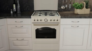 Kuchnia gazowo-elektryczna Gorenje GKS6C71CLI 60cm RETRO Kość Słoniowa