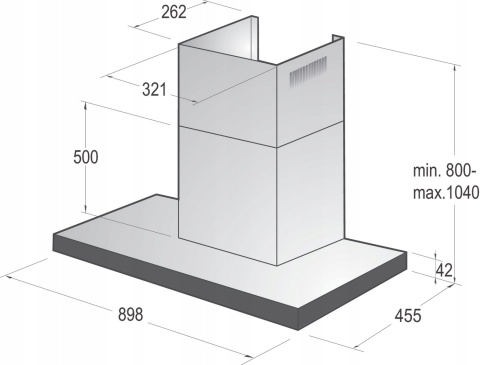 Okap przyścienny Gorenje WHT9SYB 90cm czarny AdaptLight