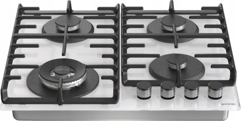 Płyta do zabudowy Gorenje GTW642SYW 60cm Białe Szkło WOK Ruszt Żeliwny