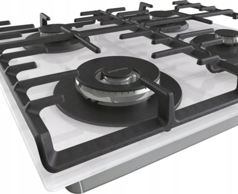 Płyta do zabudowy Gorenje GTW642SYW 60cm Białe Szkło WOK Ruszt Żeliwny