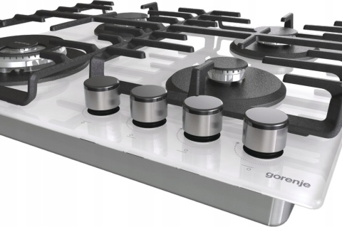 Płyta do zabudowy Gorenje GTW642SYW 60cm Białe Szkło WOK Ruszt Żeliwny