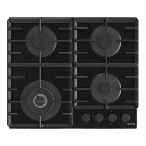 Płyta gazowa Gorenje GKTW642SYB 60cm Czarna Szkło WOK Timer Żeliwo