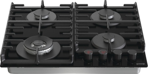 Płyta gazowa Gorenje GKTW642SYB 60cm Czarna Szkło WOK Timer Żeliwo
