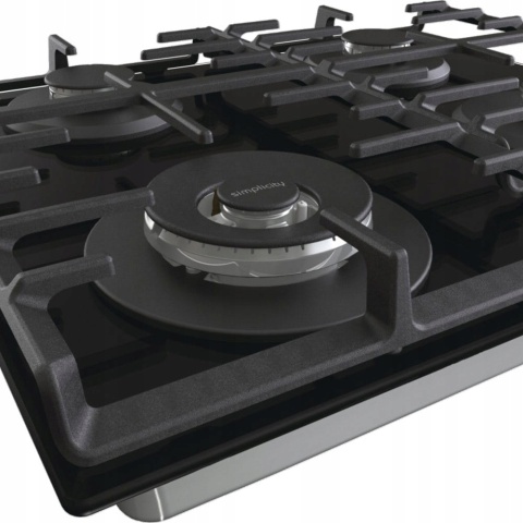 Płyta gazowa Gorenje GKTW642SYB 60cm Czarna Szkło WOK Timer Żeliwo