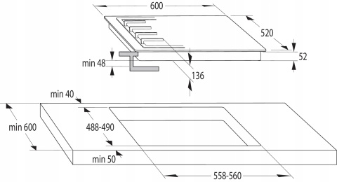 Płyta gazowa Gorenje GKTW642SYB 60cm Czarna Szkło WOK Timer Żeliwo