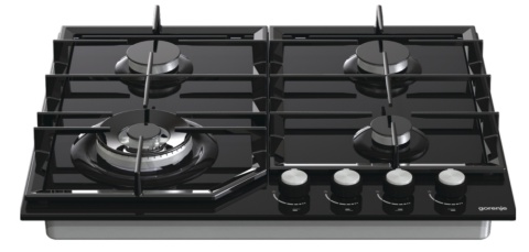 Płyta gazowa Gorenje GTW641KB 60 cm czarne szkło żeliwo palnik wok
