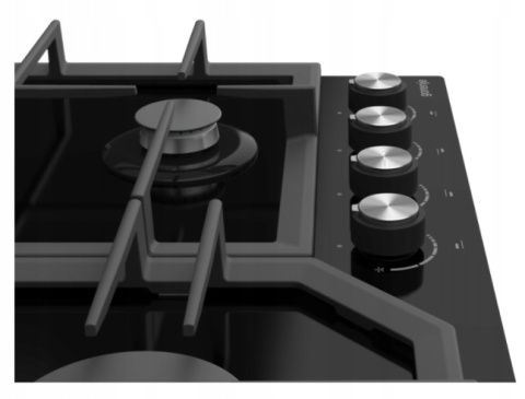 Płyta gazowa Gorenje GTW641KB 60 cm czarne szkło żeliwo palnik wok