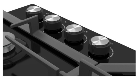 Płyta gazowa Gorenje GTW641KB 60 cm czarne szkło żeliwo palnik wok