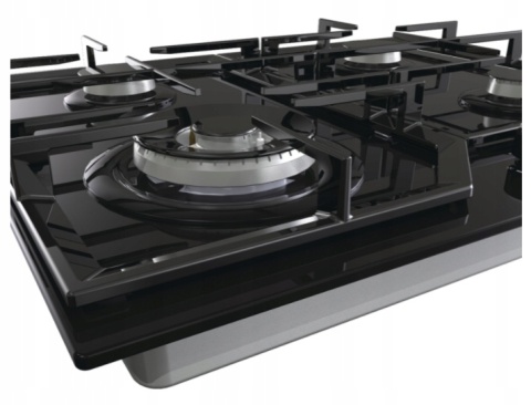 Płyta gazowa Gorenje GTW641KB 60 cm czarne szkło żeliwo palnik wok