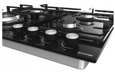 Płyta gazowa Gorenje GTW641KB 60 cm czarne szkło żeliwo palnik wok