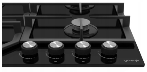 Płyta gazowa Gorenje GTW641KB 60 cm czarne szkło żeliwo palnik wok