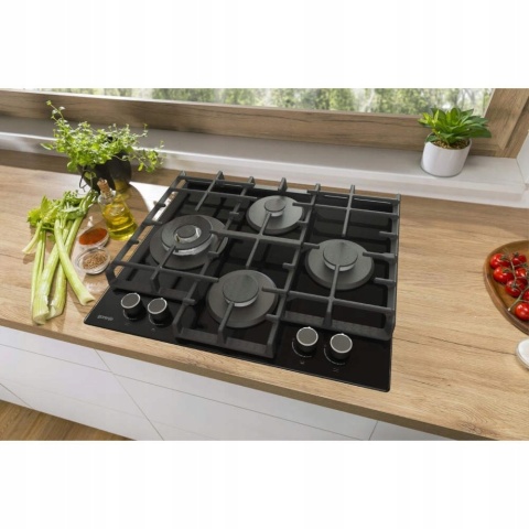 Płyta gazowa Gorenje GTW6D42AB 60cm Czarna Szkło WOK Żeliwo