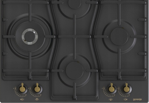 Płyta gazowa Gorenje GW6D42CLB 60cm Retro czarna WOK Żeliwo Zapalarka Gazu
