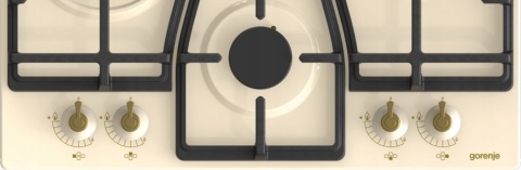 Płyta gazowa Gorenje GW6D42CLI 60 Kość Słoniowa WOK Żeliwo Zapalarka Retro