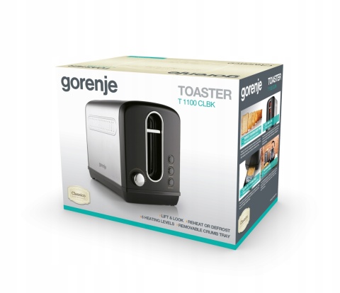 Toster Gorenje T1100CLBK 2 tosty Termostat Retro
