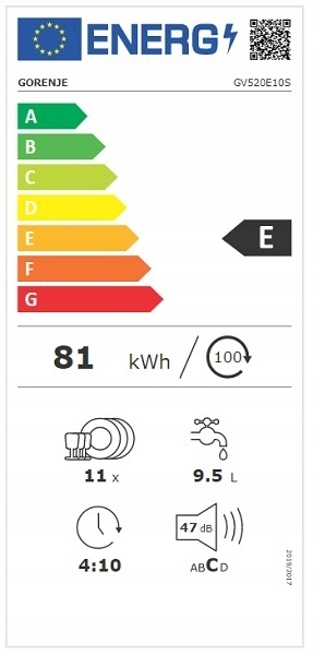 Zmywarka Gorenje GV520E10S 45cm 3-szuflada