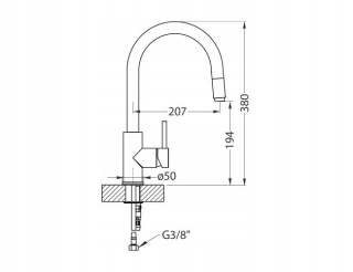 Bateria kuchenna Alveus Delos Wyciągana wylewka