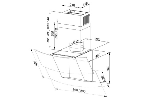 Maan Okap kominowy Rega Duo LED czarny 60 cm Maan Okap kominowy Rega Duo LED czarny 60 cm