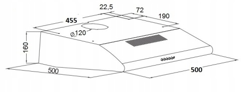 OKAP KUCHENNY PODSZAFKOWY CZARNY JUNO 50 CM MAAN