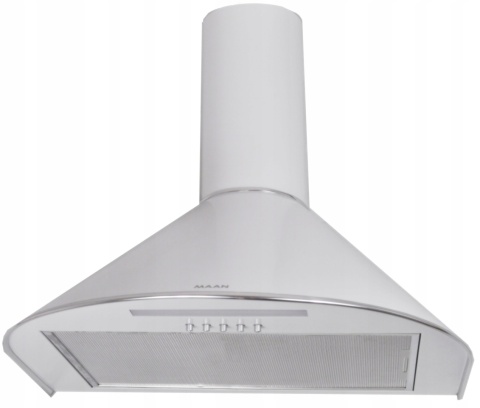 Okap Kuchenny KOMINOWY MAAN Mix 50cm Biały przyścienny LED Cichy Mocny