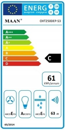 Okap Kuchenny KOMINOWY MAAN Mix 50cm Biały przyścienny LED Cichy Mocny