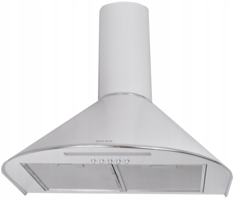 Okap Kuchenny KOMINOWY MAAN Mix 60cm Biały przyścienny LED Cichy Mocny