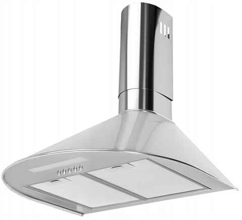 Okap Kuchenny KOMINOWY MAAN Mix 60cm Srebrny przyścienny LED Cichy Mocny