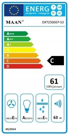 Okap Kuchenny KOMINOWY MAAN Mix 60cm Srebrny przyścienny LED Cichy Mocny