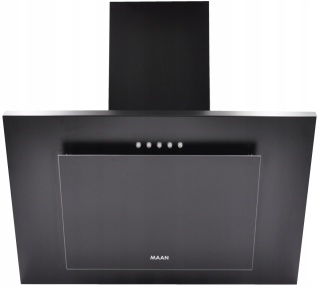 Okap Kuchenny MAAN Vertical 50cm Czarny przyścienny Szkło LED Cichy Mocny