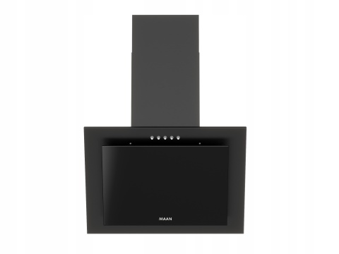 Okap Kuchenny MAAN Vertical 50cm Czarny przyścienny Szkło LED Cichy Mocny