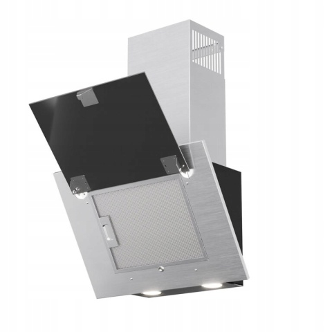 Okap Kuchenny MAAN Vertical 50cm srebrny Ścienny Szkło LED Cichy Mocny