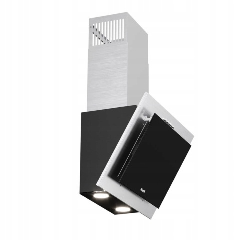 Okap Kuchenny MAAN Vertical 50cm srebrny Ścienny Szkło LED Cichy Mocny