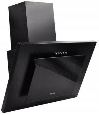 Okap Kuchenny MAAN Vertical 60cm Czarny Ścienny Szkło LED Cichy Wydajny