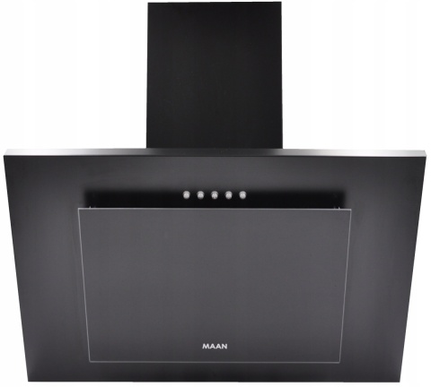 Okap Kuchenny MAAN Vertical 60cm Czarny Ścienny Szkło LED Cichy Wydajny