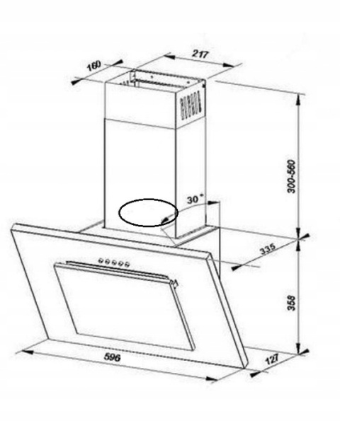 Okap Kuchenny MAAN Vertical 60cm Czarny Ścienny Szkło LED Cichy Wydajny