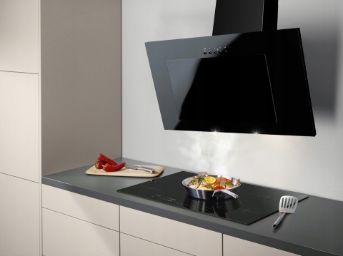 Okap Kuchenny MAAN Vertical 60cm Czarny Ścienny Szkło LED Cichy Wydajny