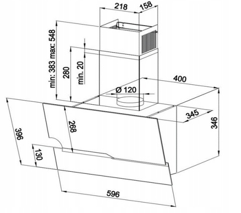 Okap MAAN Zetka 60 czarny