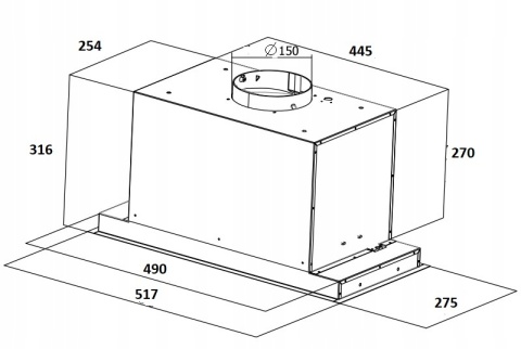 Okap do zabudowy Maan Hyperion 60 czarny Innowacyjny Panel Sterowania