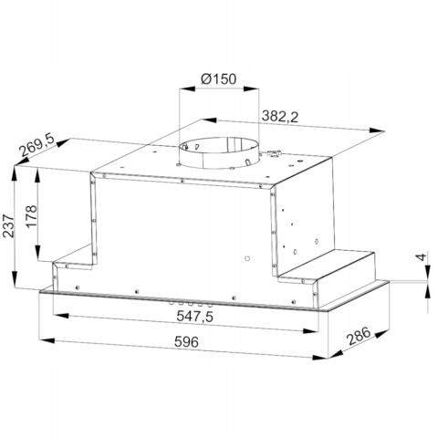 Okap do zabudowy Maan Tytan 3 60 biały