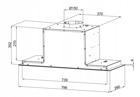 Okap kuchenny Maan Tetyda Touch 2 80 Czarny Szkło PREMIUM LINE Podszafkowy