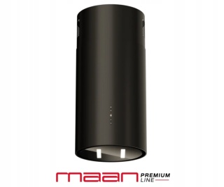 Okap kuchenny Przyścienny 35cm TUBA Maan Malwa 2 W835 GEST Czarna Szkło LED