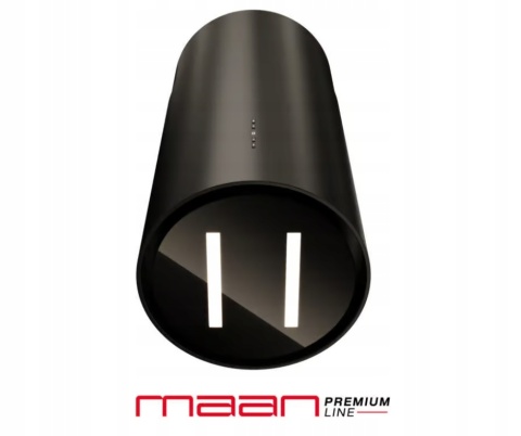 Okap kuchenny Przyścienny 35cm TUBA Maan Malwa 2 W835 GEST Czarna Szkło LED