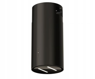 Okap kuchenny WYSPOWY KOMINOWY 39 cm TUBA Maan MALWA CZARNY SZKŁO GEST LED