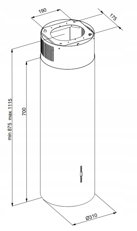 Okap kuchenny czarny wolnostojący Maan Malwa 31 Premium Line