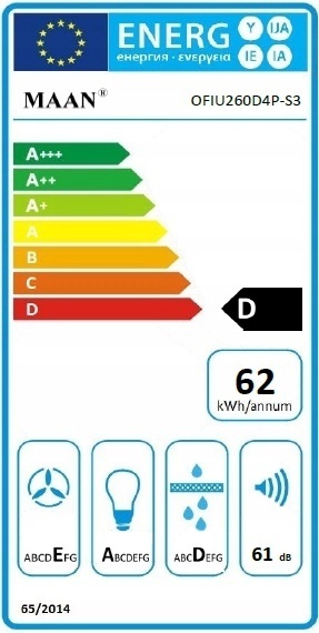 Okap kuchenny do zabudowy MAAN Fiugi 50cm 320m Czarny Mocny Cichy Wkład